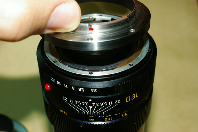 bayonet to the lens